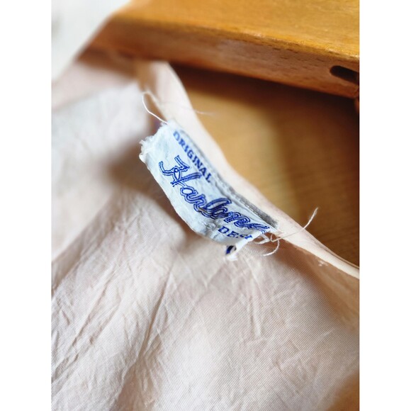 1930s Vintage Bias Cut Art Deco Floor Length Gown: Ruched Pink Taffeta Dress - Picture 9 of 14